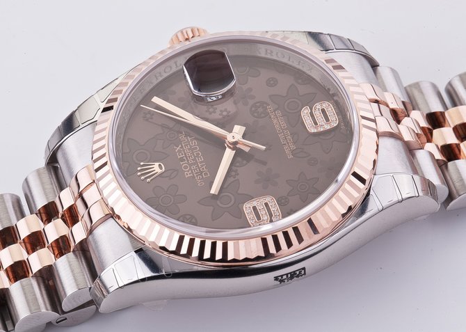 Rolex 116231 brown floral diamonds dial Jubilee Datejust Ladies 36mm - фото 8
