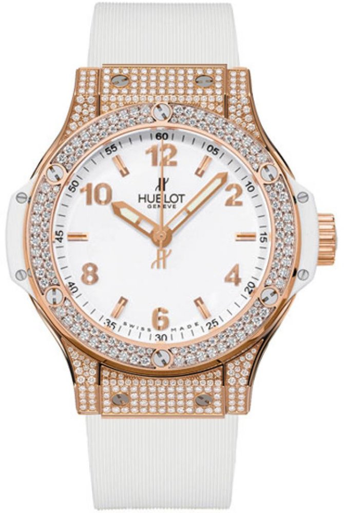 Hublot 361.PE.2010.RW.1704 Big Bang 38mm Ladies Red Gold All White Diamonds