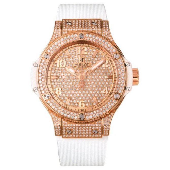 Hublot 361.PE.9010.RW.1704 Big Bang 38mm Ladies Red Gold All White Diamonds - фото 1