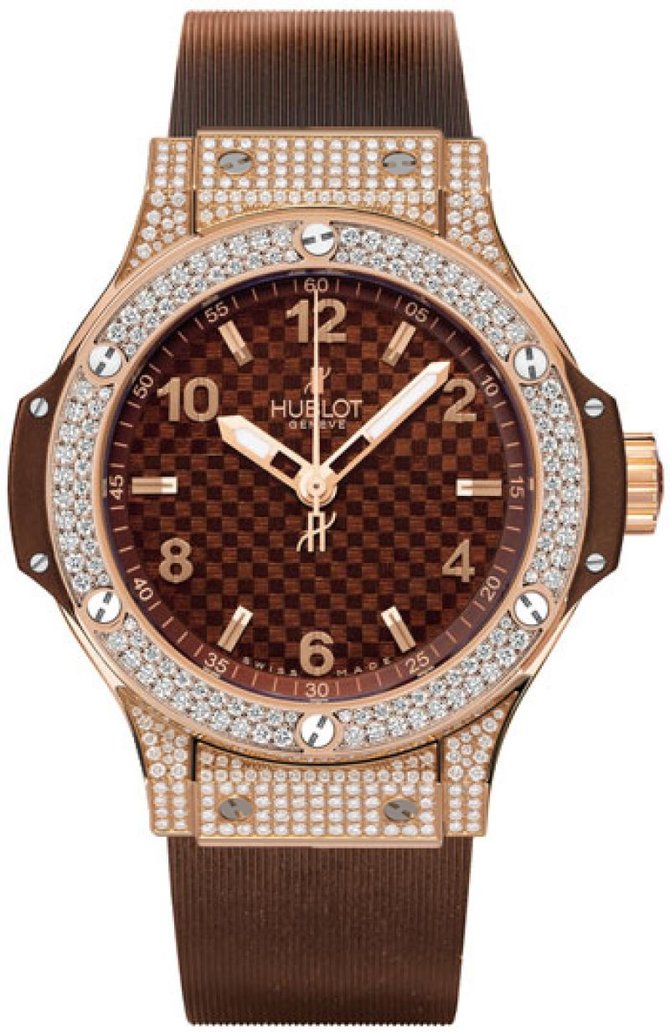 Hublot 361.PC.3380.RC.1704 Big Bang 38mm Ladies Red Gold Cappuccino Diamonds - фото 1