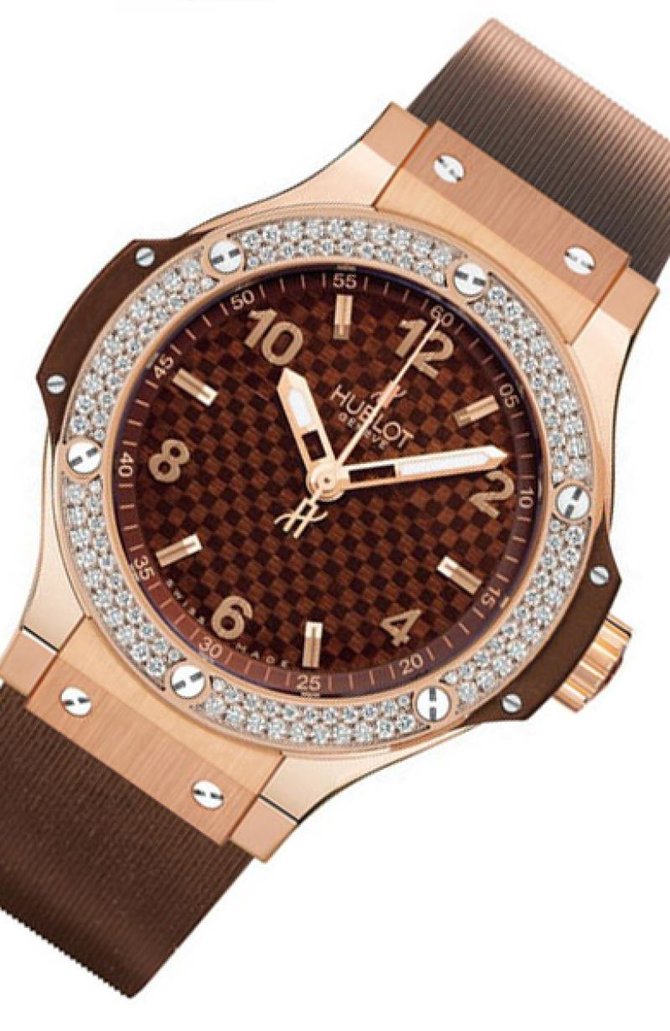 Hublot 361.PC.3380.RC.1904 Big Bang 38mm Ladies Red Gold Cappuccino Diamonds - фото 3