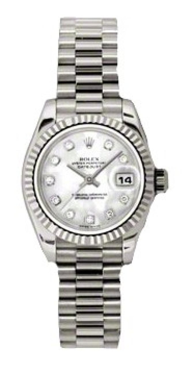 Rolex 179179 mdp Datejust Ladies 26mm White Gold - фото 1
