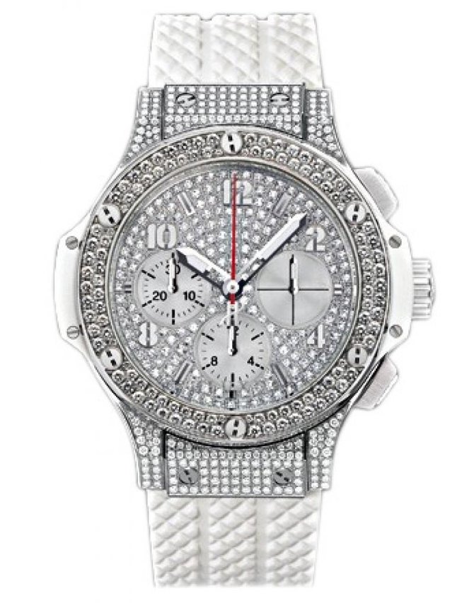 Hublot 341.SE.9054.RW.174 Big Bang 41mm Ladies Steel White St Moritz Diamonds - фото 1