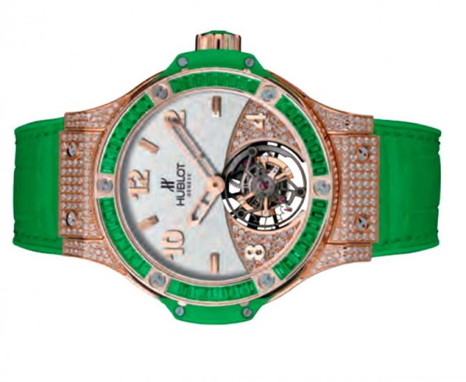 Hublot 345.PG.2010.LR.0922 Big Bang 41mm Ladies Tutti Frutti Tourbillon Pave - фото 2
