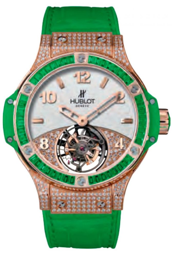 Hublot 345.PG.2010.LR.0922 Big Bang 41mm Ladies Tutti Frutti Tourbillon Pave - фото 3