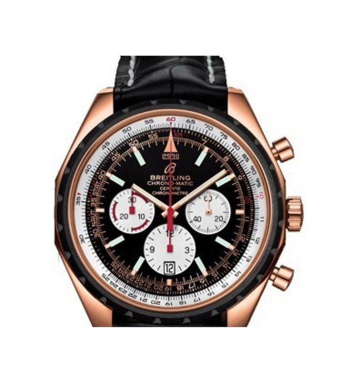 Breitling RG-Black_White-BlCroco Chrono-Matic 49