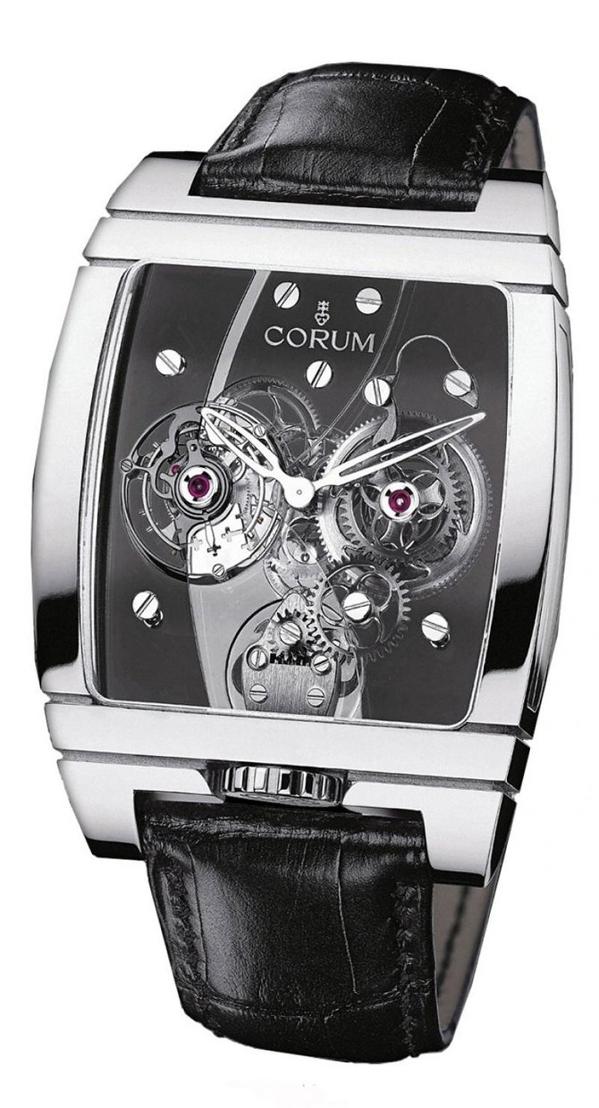 Corum 382.870.59/0F01 0000 Golden Bridges Golden Tourbillon Panoramique Grey Sapphire - фото 1
