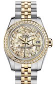 Rolex Datejust Ladies 179383 Gold Cristals Gray 26mm Steel and Yellow Gold