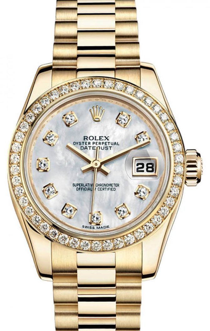Rolex M179138-0028 Datejust Ladies 26mm Yellow Gold Diamonds - фото 1
