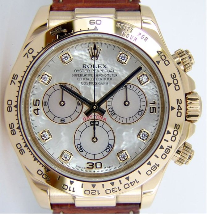 Rolex 116518  white mother of pearl diamond dial Daytona cosmograph  - фото 2