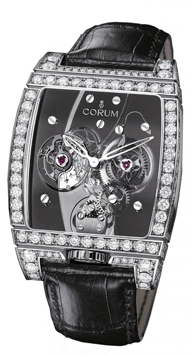 Corum 382.871.69/0F01 0000 Golden Bridges Golden Tourbillon Panoramique Grey Sapphire - фото 1