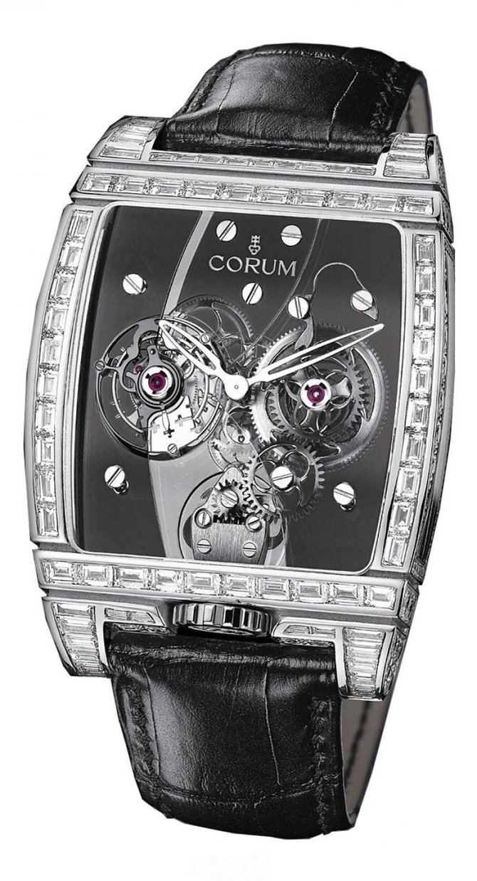 Corum 382.879.69/0F01 0000 Golden Bridges Golden Tourbillon Panoramique Grey Sapphire - фото 1