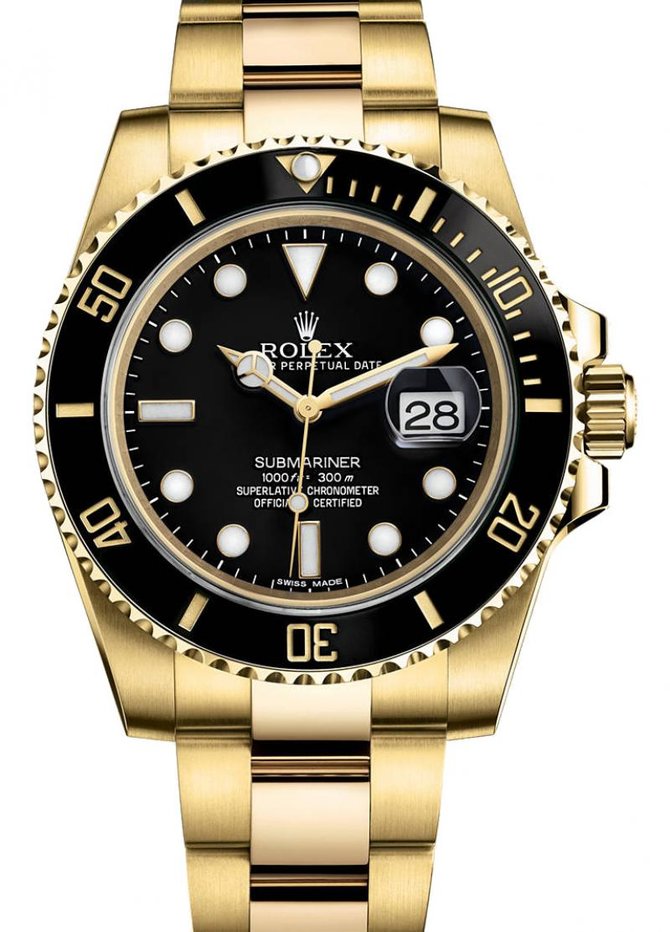 Rolex 116618LN Submariner Date Yellow Gold 