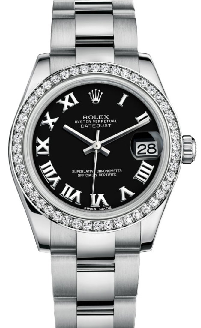 Rolex 178384 bkro Datejust  31mm Steel and White Gold