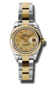 Rolex Datejust Ladies 179163 chmdro 26mm Steel and Yellow Gold