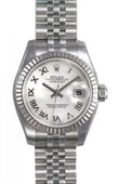 Rolex Datejust Ladies 179174 wrj 26mm Steel and White Gold