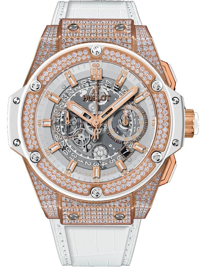 Hublot 701.OE.0128.GR.1704 King Power Unico King Gold White Pavé