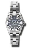 Rolex Datejust Ladies 179174 dkmdo 26mm Steel and White Gold
