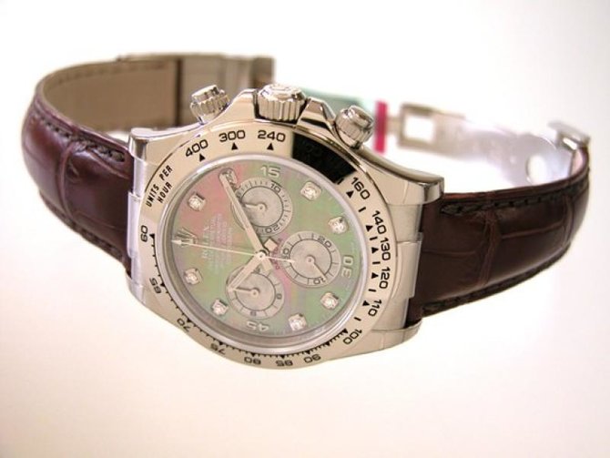 Rolex 116519 dark pearl dial diamonds Daytona Cosmograph - фото 2