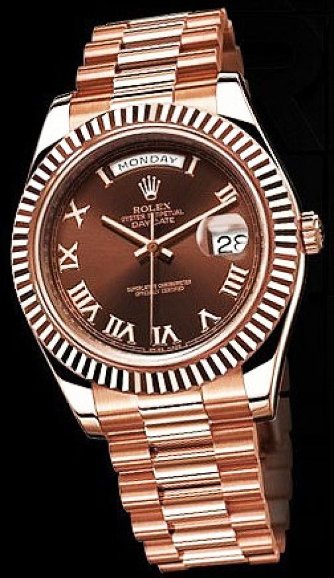 Rolex 218235 chocolate Day-Date Everose Gold - фото 2