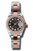 Rolex Datejust Ladies 179171 bkjdo 26mm Steel and Everose Gold