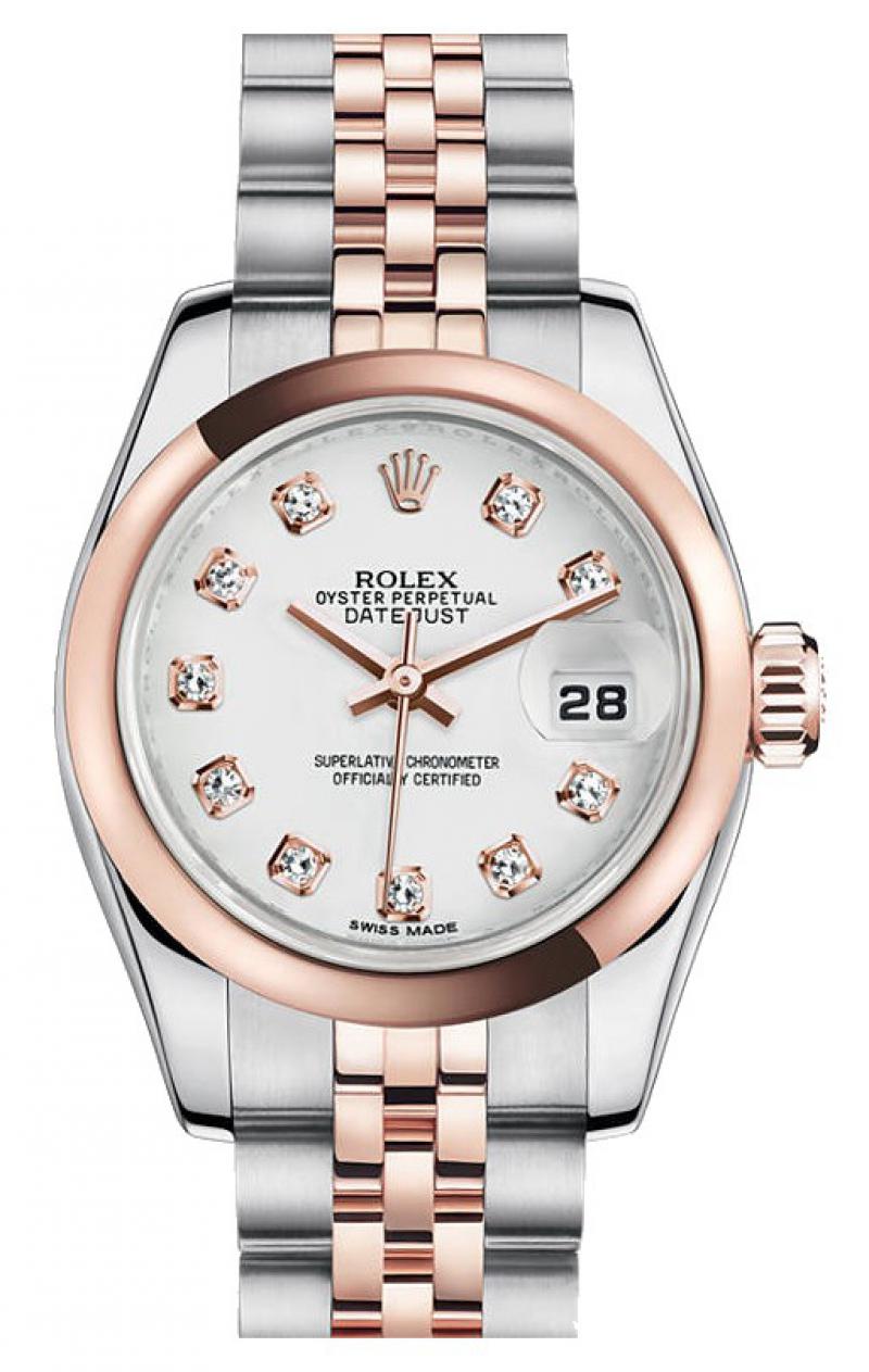 179161 wdj Rolex 26mm Steel and Everose Gold Datejust Ladies