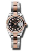 Rolex Datejust Ladies 179161 bkjdo 26mm Steel and Everose Gold