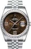 Rolex Datejust Ladies 116244 Brown Floral Jubilee 36mm