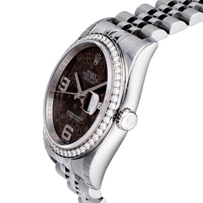 Rolex 116244 Brown Floral Jubilee Datejust Ladies 36mm - фото 2